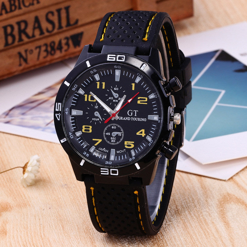 Reloj deportivo GT Racing de silicona con esfera grande de eBay, relojes de cuarzo para hombre, moda para negocios al por mayor.