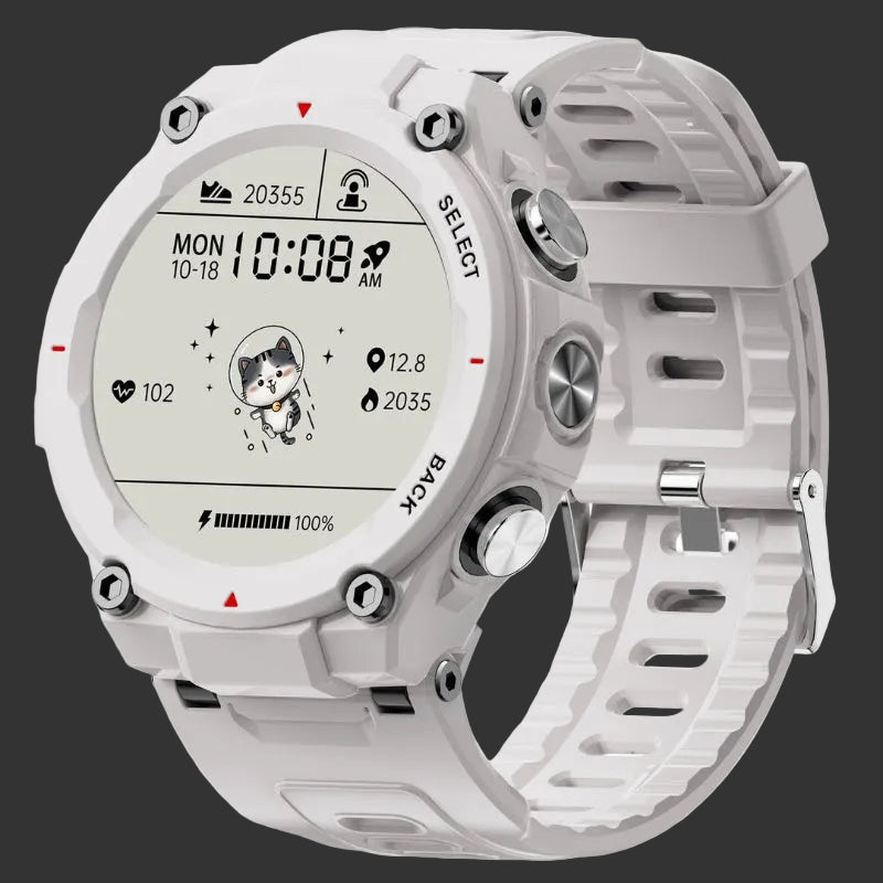 White digital smartwatch on a white background