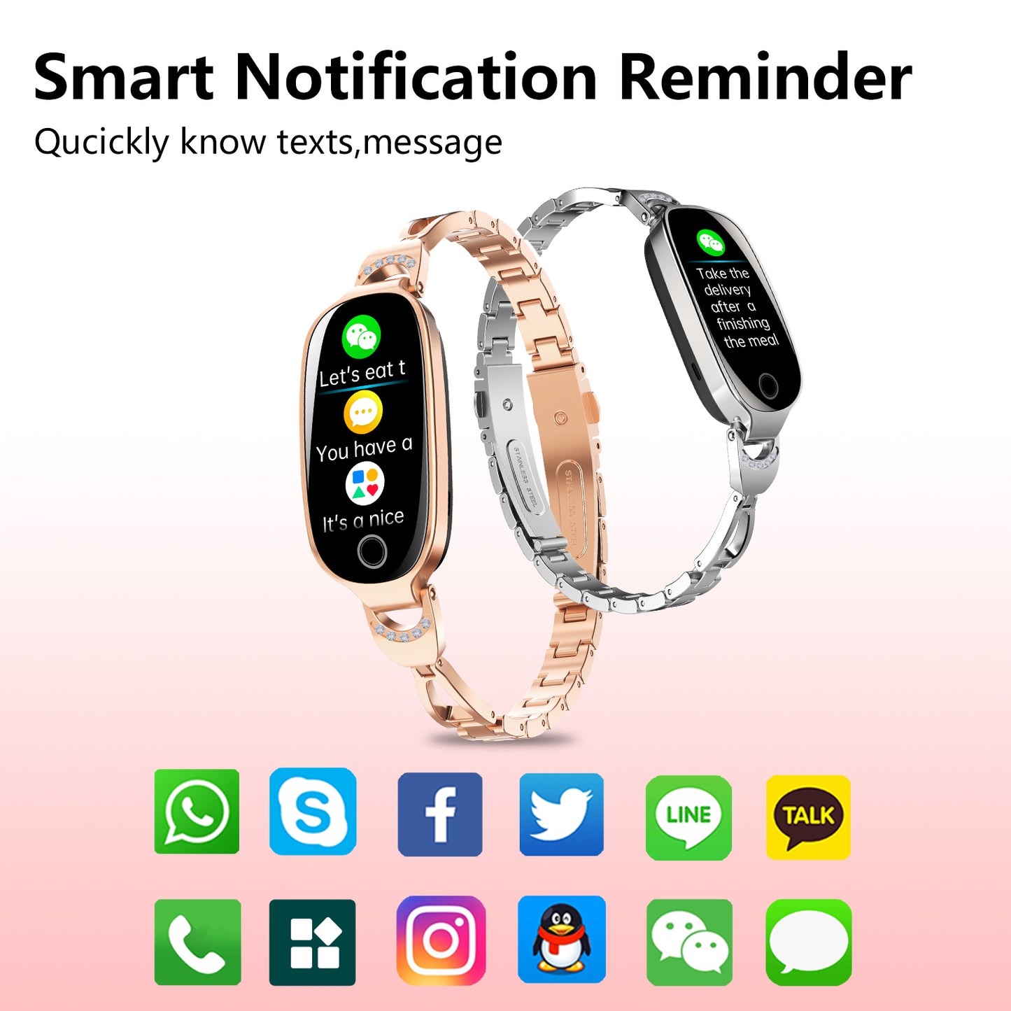 Reloj inteligente dorado para mujer, compatible con Android e iOS, pulsera inteligente con control del ciclo menstrual, frecuencia cardíaca, presión arterial, fotografía remota, podómetro resistente al agua. 