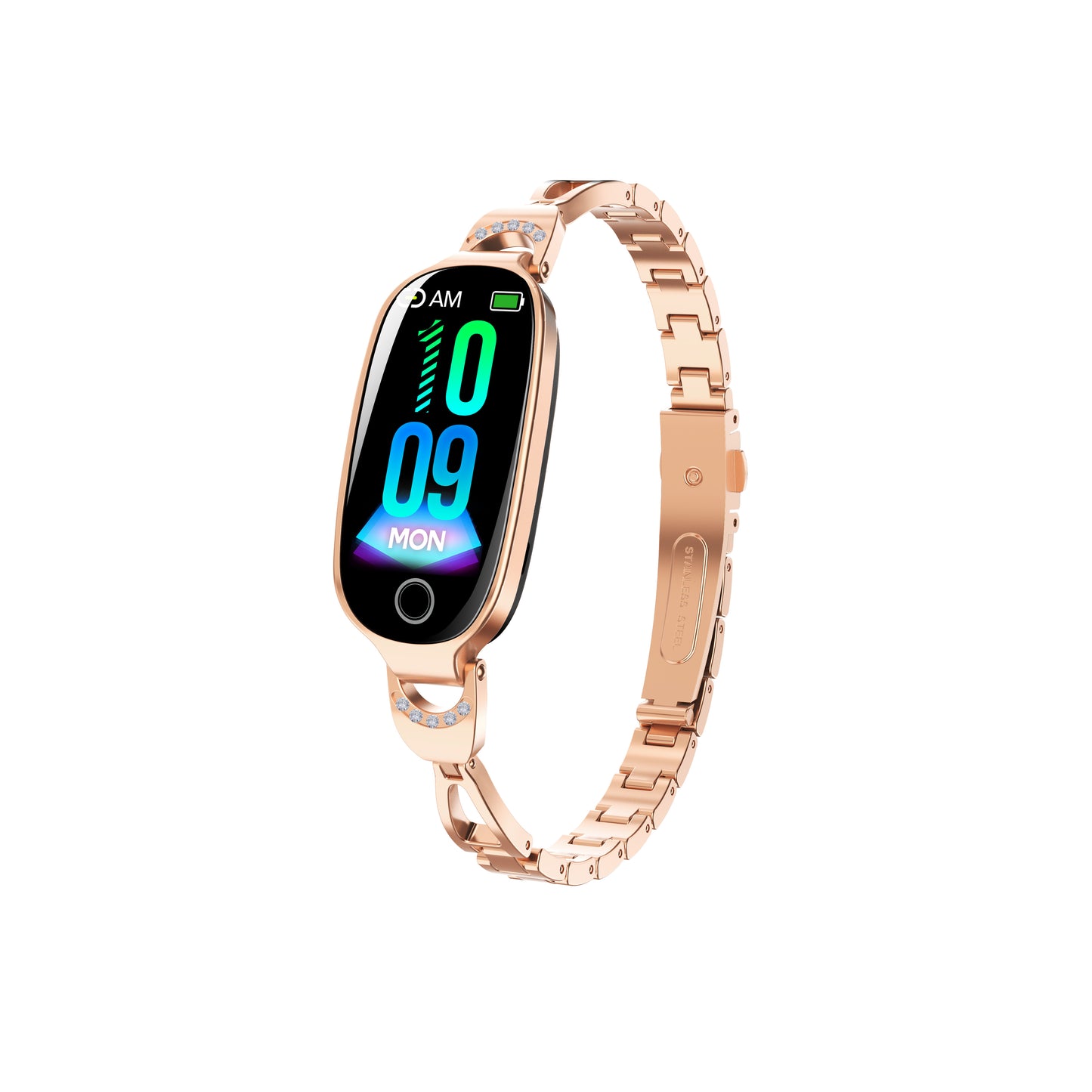 Reloj inteligente dorado para mujer, compatible con Android e iOS, pulsera inteligente con control del ciclo menstrual, frecuencia cardíaca, presión arterial, fotografía remota, podómetro resistente al agua. 