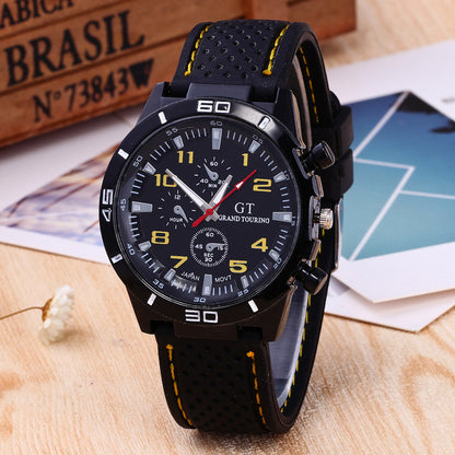 Reloj deportivo GT Racing de silicona con esfera grande de eBay, relojes de cuarzo para hombre, moda para negocios al por mayor.