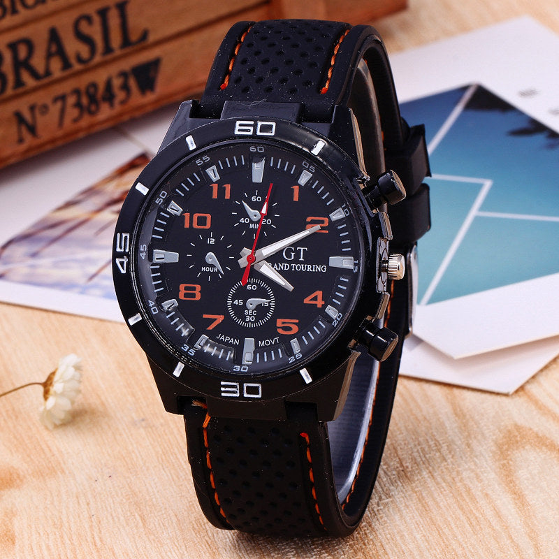 Reloj deportivo GT Racing de silicona con esfera grande de eBay, relojes de cuarzo para hombre, moda para negocios al por mayor.