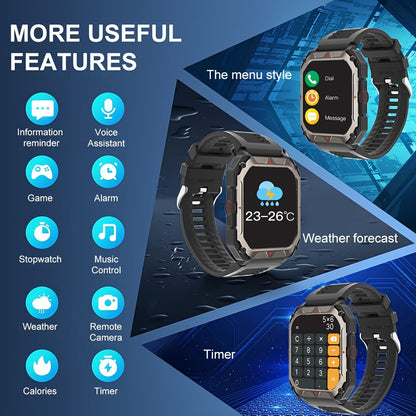 Men S Smart Watch Answer,make Calls, Wireless Calling Sports Smartwatch Fitness Tracker, With Multiple Sport Modes, Step Counter, Alarm, Compatible With IPhone And Android Phones