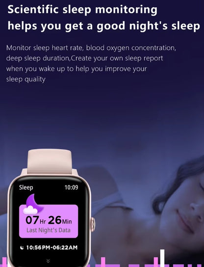 Reloj inteligente para hombre y mujer, 1,83 pulgadas, Bluetooth, monitor de ritmo cardíaco y actividad física