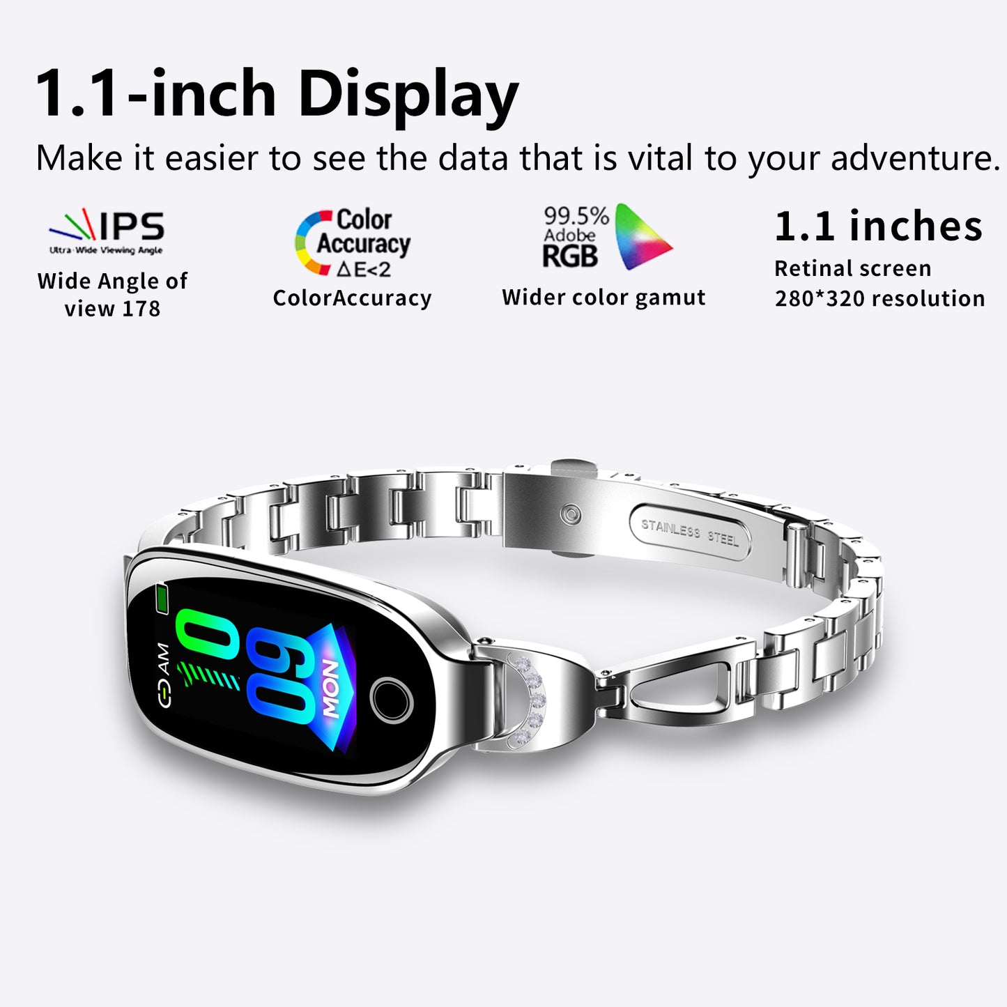 Reloj inteligente dorado para mujer, compatible con Android e iOS, pulsera inteligente con control del ciclo menstrual, frecuencia cardíaca, presión arterial, fotografía remota, podómetro resistente al agua. 