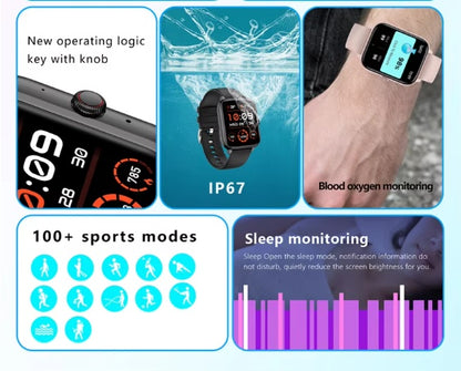 Reloj inteligente para hombre y mujer, 1,83 pulgadas, Bluetooth, monitor de ritmo cardíaco y actividad física